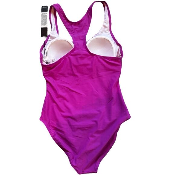 NWT Nicole Miller Racerback Purple Glo One-Piece | Stylish - Picture 4 of 5